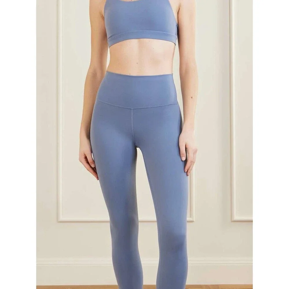 Lululemon Wunder Train High Rise Crop Purple Blue Periwinkle Athletic Leggings